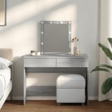 VidaXL Masă de toaletă cu LED, sonoma gri, 100x40x130 cm