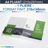 Pliant A4 - 1 Pliere | Tipar Digital Profesional | Promovare Eficientă | Printache.ro