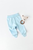 Cumpara ieftin Pantaloni cu Botosei - Bumbac organic Bleu BabyCosy (Marime: 3-6 Luni)