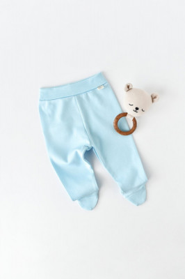 Pantaloni cu Botosei - Bumbac organic Bleu BabyCosy (Marime: 3-6 Luni) foto