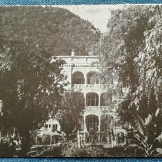 502 - Baile Herculane Parcul unui hotel / carte postala necirculata interbelica