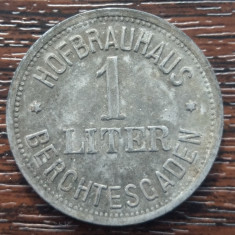 (M1163) JETON GERMAN - 1 LITRU - HOFBRAUHAUS - BERCHTESGADEN