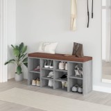 vidaXL Bancă pentru pantofi, gri sonoma, 103x30x48 cm, lemn prelucrat