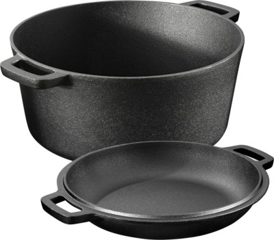 Oala cuptor olandez cu capac Navaris din fonta, pentru plite/cuptoare, 4.7 l, 32 cm, 61695.02 foto