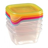 Set 4 caserole Curver Fresh&amp;Go 4x0.25L, mix, 11x9x11 cm