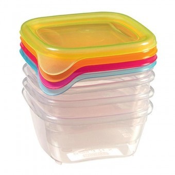 Set 4 caserole Curver Fresh&amp;amp;Go 4x0.25L, mix, 11x9x11 cm foto