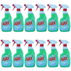 12 x Ajax Spring Flowers, Solutie pentru geamuri cu pulverizator, 12 x 500ml foto