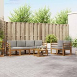 vidaXL Set de canapele de exterior 7 pcs Gri natural și deschis 3366029