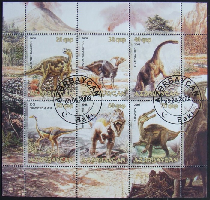 AZERBAYDJAN - DINOZAURI, 2008-1 M/SH.Obliterata - AZ 12