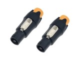 set cu 2 mufe speakon negru galben slim,4p
