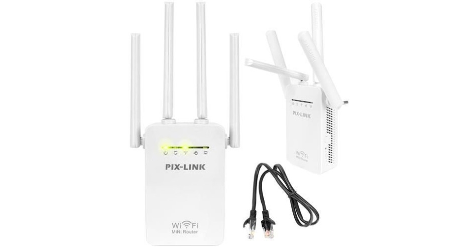 Amplificator de semnal WiFi router, cu 4 antene, 220-240V, 300 Mbps ...