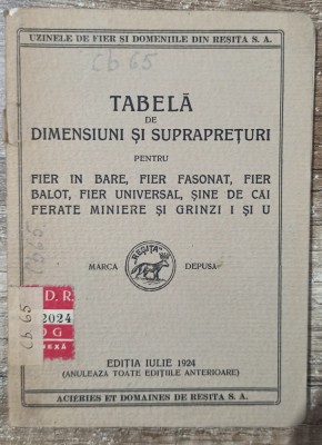 Tabela de dimensiuni si suprapreturi pentru fier in bare, fier fasonat etc. foto