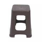 Cumpara ieftin Taburet de gradina, terasa, plastic, maro inchis, 38 x 38 x 46 cm