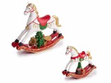 Cumpara ieftin Set 2 figurine Craciun Caluti polirasina multicolora 20 x 5 x 18,5 H, 13,5 x 3,5 x 12,5 H