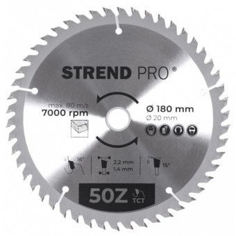 Disc pentru fierastrau circular Strend Pro TCT 180x2.2x20/16 mm, 50T foto