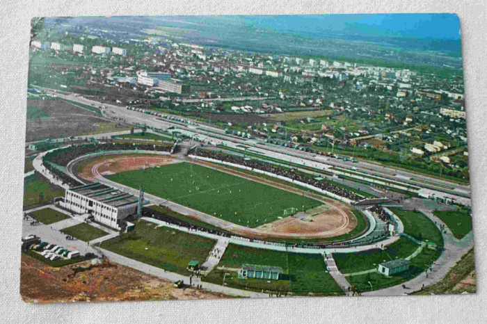 Stadionul 1 Mai din Pitesti - Carte Postala circulata anii 1960