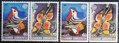 C719 - Grecia 1989 - Europa 4v.dantelate si nedantelate,perechi,perfecta stare foto