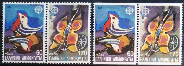 C719 - Grecia 1989 - Europa 4v.dantelate si nedantelate,perechi,perfecta stare
