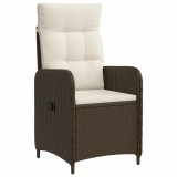 vidaXL Scaun de grădină rabatabil Maro și Alb Crema 57 x 63 x 94 cm 42027152