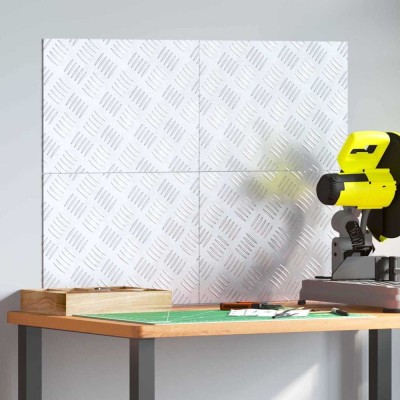 Plăci cu tablouri 4 pcs Argintiu 40 x 30 cm Aluminiu foto