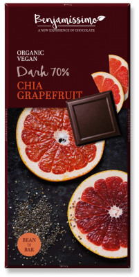 Ciocolata cu chia si grapefruit bio, 70g, Benjamissimo foto