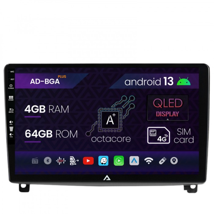 Navigatie Peugeot 407 (2004-2011), Android 13, A-Octacore 4GB RAM + 64GB ROM, 9 Inch - AD-BGA9004+AD-BGRKIT266V3