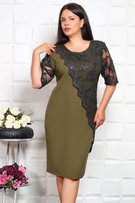 Rochie de Ocazie Evita Olive - 52Marimea