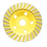 Disc diamantat tip cupa turbo 125 mm pentru polizare beton, granit si marmura, model ventilat, compatibil polizor unghiular