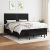 VidaXL Pat box spring cu saltea, negru, 180x200 cm, catifea