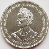 315 Tuvalu 10 Dollars 1980 Elizabeth II (Queen Mother) 35g km 11 argint, Australia si Oceania