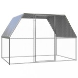 VidaXL Coteț de păsări pentru exterior, 3x2x2 m, oțel galvanizat