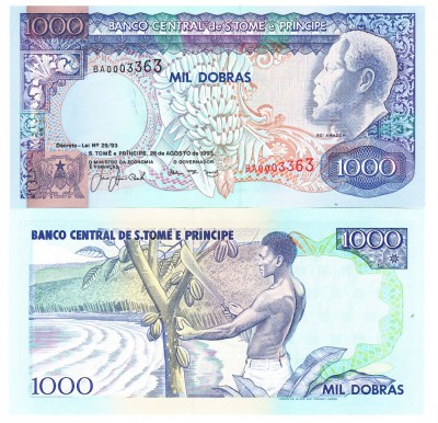 Sao Tome &amp;amp; Principe 1 000 1000 Dobras 1983 P-64 UNC foto