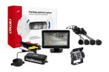 Set senzori de parcare AMiO TFT01 4,3 inch cu camera marsarier HD-501-IR, 4 senzori negri, afisaj, intrare camera si indicator digital distanta