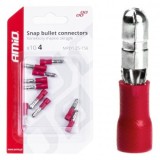 Set 10 Conectori Cablaje 4mm, 0.5-1.5mm&sup2;, 10A, Rosii, Izolati, Sertizare, 22AWG-16AWG