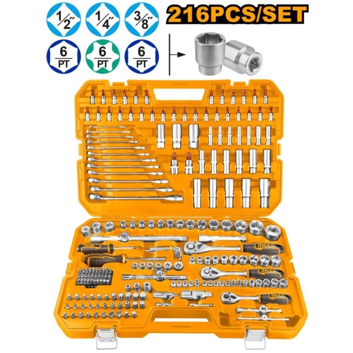 Trusa scule profesionala 216 piese - Ingco HKTHP22161