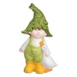 Figurină ceramică băiat cu rață, 13x6x23cm, CMCLASS