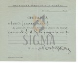 DOCUMENT&quot; SOOCIETATEA SCRIITORILOR ROMANI &quot; , CHITANTA, PERPESSICIUS - PREMIUL PENTRU POEZIE, 1927