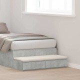 Sertar de pat Gri Beton 75x36,5x16,5 cm din Lemn Stratificat