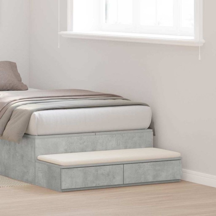 vidaXL Sertare pentru pat Gri beton 80 x 36.5 x 16.5 cm Lemn compozit 866926