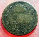 Moneda Ungaria 10 Krajczar 1870 KB Ferencz Jozsef Argint KM#451 Uzata