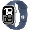 Apple Watch 10 GPS, Carcasa Silver Aluminium Case 46mm, Denim Sport Band - M/L