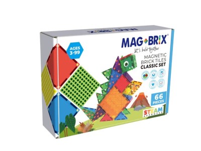 Set magnetic Magbrix 66 piese translucide foto