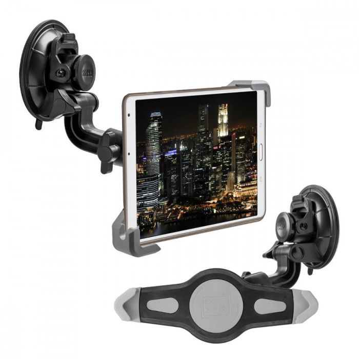 Suport auto universal pentru tableta 7-8&quot;, Kwmobile, Negru/Gri, Plastic, 23752.1