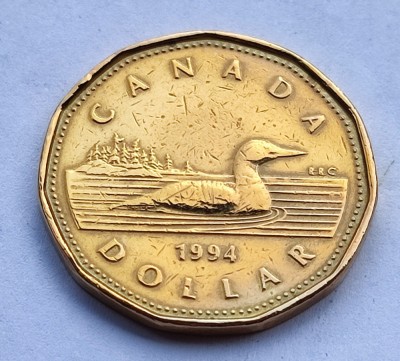 108. Moneda Canada 1 dollar 1994 foto