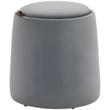 HOMCOM 2-in-1 Hocker &icirc;n Samtoptik inclusiv Stocare și capac detașabil &Oslash;44 cm x 47,5 cm Gri | Aosom Romania