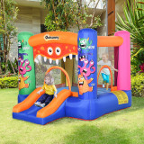 Outsunny Casa Joaca Gonflabila Giganta pentru Copii cu Tobogan si Cos, Multicolor