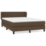 Cumpara ieftin Pat box spring cu saltea, maro inchis, 140x200 cm, textil