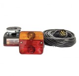 Set Lampi Magnetice Remorca, 7 Pini, Cablu 2.5m Intre Stopuri, Cablu Fisa 7.5m, 12V