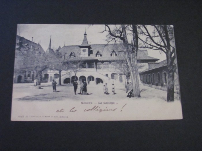 Carte Poștală Vintage Elveția - Geneva , Colegiul (cel mai probabil din perioada 1900&ndash;1940)