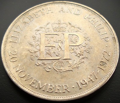 Moneda comemorativa nunta 1 CROWN - ANGLIA, anul 1947 - 1972 * cod 5431 = LUCIU foto